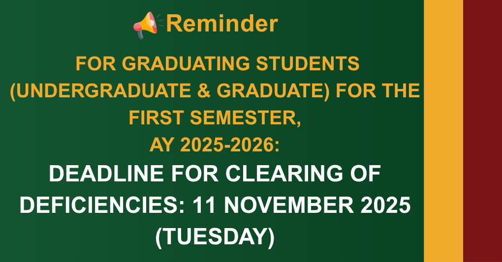 Deadline for Graduating Students to clear Previous Deficiencies